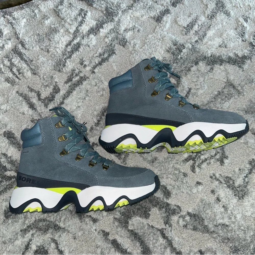 Sorel Blue Grey Kinetic Impact Conquest Waterproof Boots - Picture 9 of 16